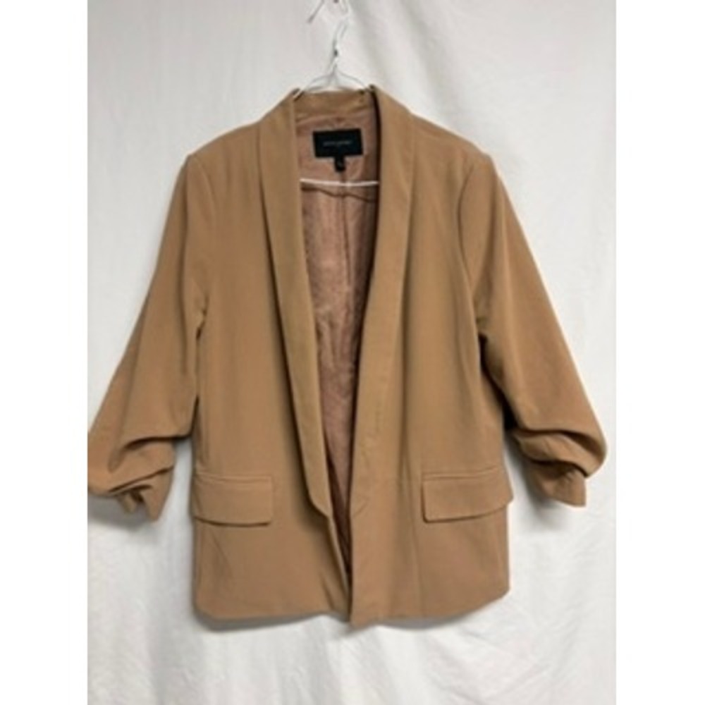 Banana Republic Camel Tan Open Front Ruched Sleeve Blazer Jacket Large
